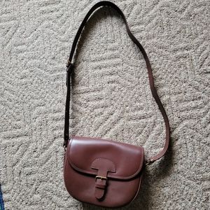 J Crew Brown Leather Saddle Bag Purse